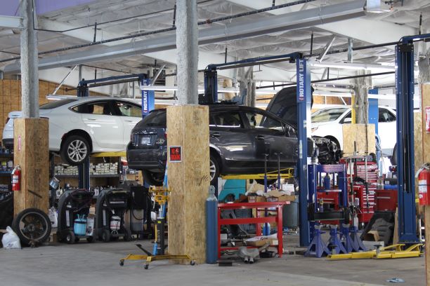 Parts and materials staging area