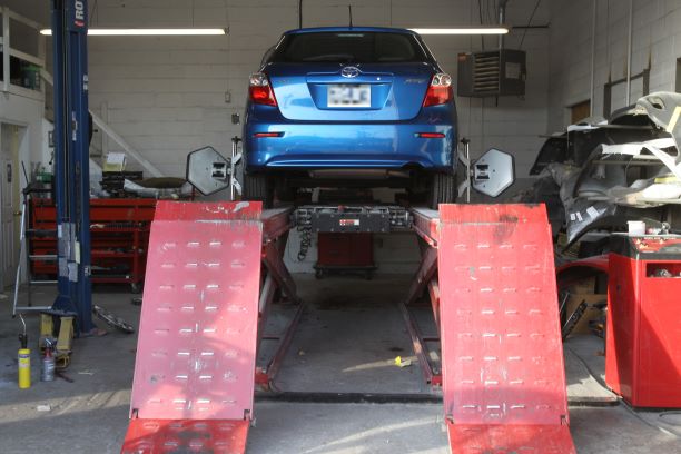 Heavy collision repair in progress